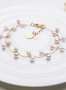 jinger法国巴黎设计师原创小众天然小米珠樱桃手链手饰