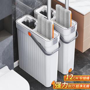 2免手洗平干湿板两用带桶装 拖把一拖净家用02套4新款 懒人拖无品牌