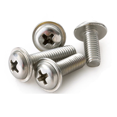 M5M4M3带垫螺丝316不锈钢十字圆头带垫片螺栓*4x5x6x8x12x16x30mm