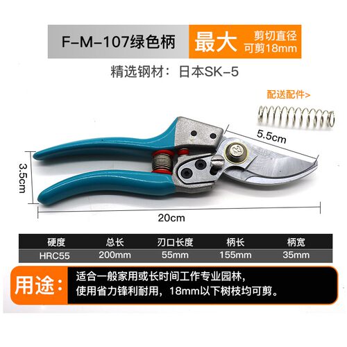 太子王果树修枝剪刀粗枝剪家用树枝剪园艺剪桑剪花卉剪德国进口钢