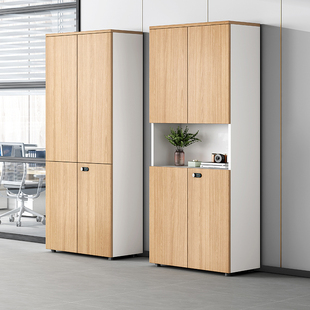 文件柜资料柜柜子储物柜档案柜木质带锁落地式保密柜办公室书柜