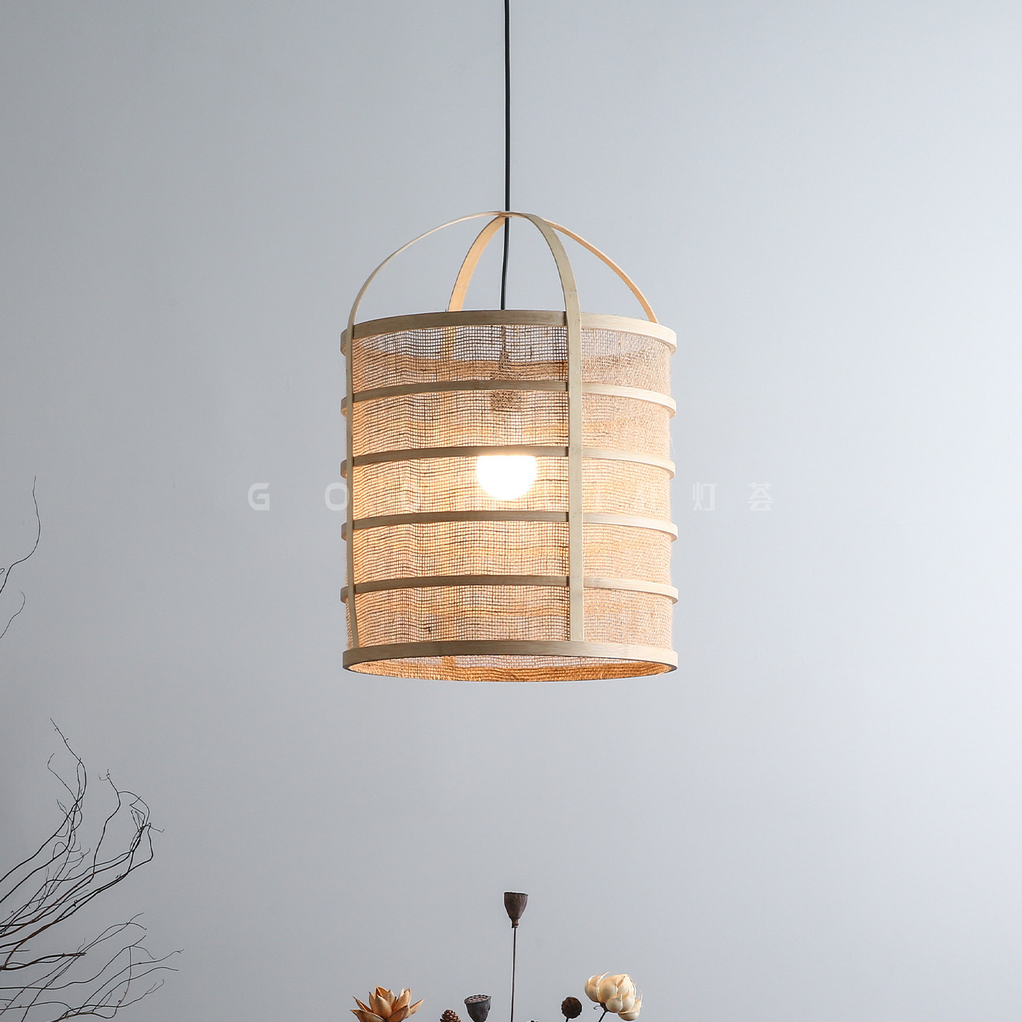 侘寂风竹艺麻布吊灯创意个性禅意餐厅茶室饭店民宿店铺商用包厢灯,家装灯饰光源,酒店/宴会厅/餐饮吊灯,淘宝优惠券,粉丝福利购,淘宝优惠卷