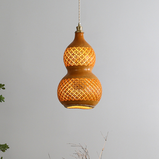 新中式禅意手雕葫芦吊灯餐厅卧室床头玄关茶室民宿酒店客厅艺术灯