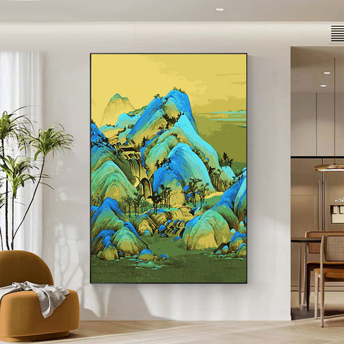 DIY数字油画国画山水填色画高级