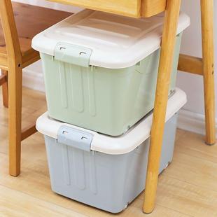 书籍收纳箱高中学生书箱教室用带轮书本收纳盒箱子收纳装书带轮子