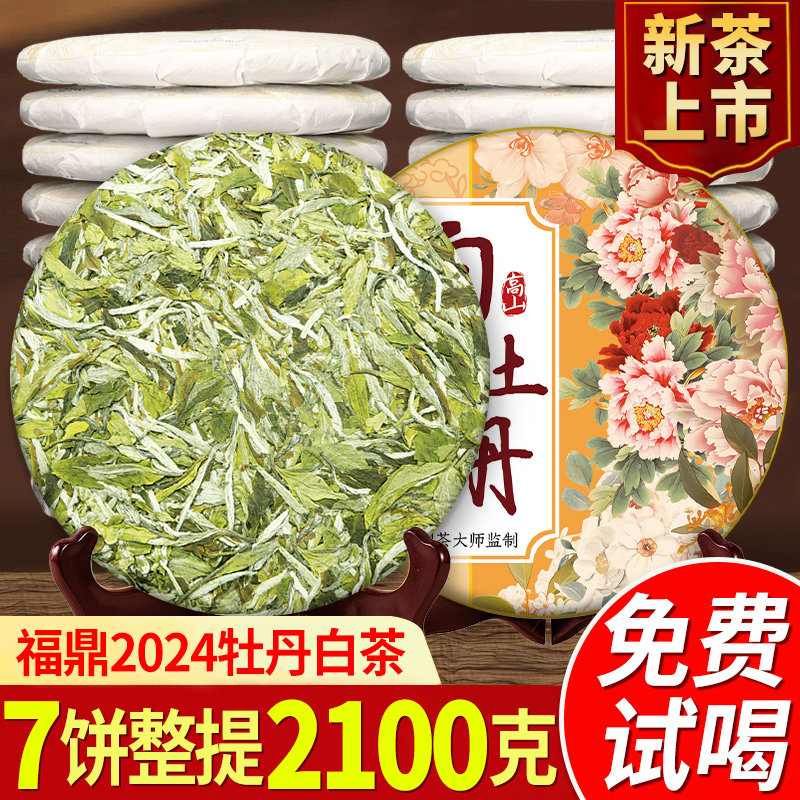 正宗福鼎大份量白牡丹茶饼明前茶叶2024年高山白茶花香浓郁整提
