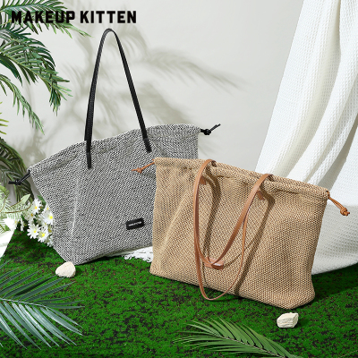 波西米亚风编织托特包女