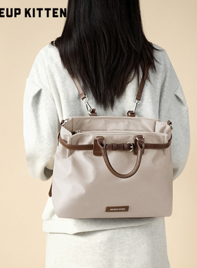 MAKEUP KITTEN大容量托特包2025新款帆布手提电脑背包通勤斜挎包