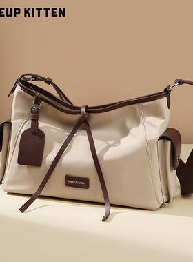 MAKEUP KITTEN百搭hobo包2025年新款单肩包女式通勤大容量斜挎包