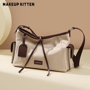 MAKEUP KITTEN百搭hobo包2025年新款单肩包女式通勤大容量斜挎包
