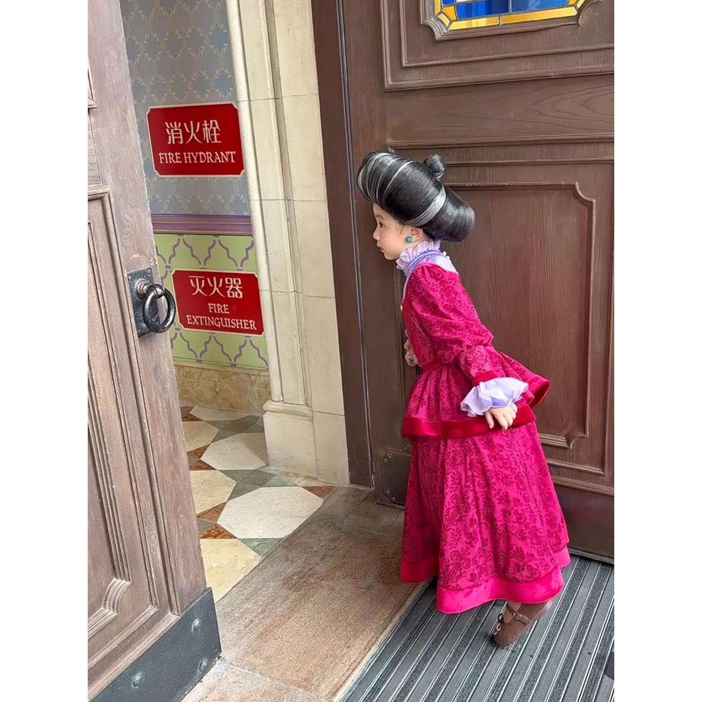 女童秋装灰姑娘公主裙礼服儿童万圣节后妈cos服装迪士尼游园穿搭