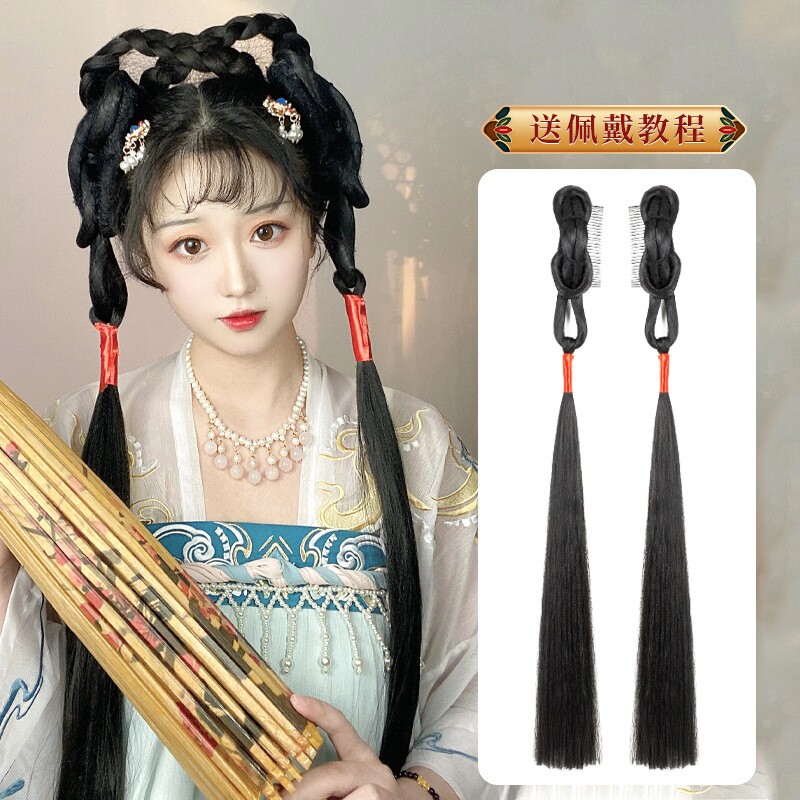 汉服假发古装唐风发梳款假发一体式发髻软发包古风造型新手垫发包