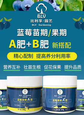 比利孚蓝莓专用AB肥果期苗期肥料改善黄叶掉叶促生长水溶肥