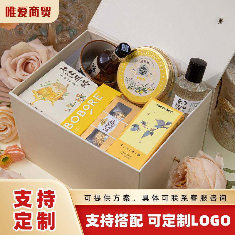 新中盒喜糖式大盒刺绣花盒伴云锦绣语空桶实用圆形礼娘伴郎礼品礼
