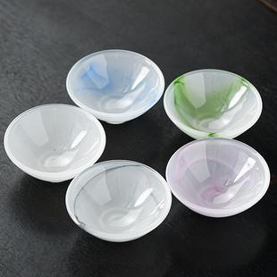 琉璃主人杯家用办公茶白玉茶杯单杯品茗杯泡功人夫茶具斗笠杯5465