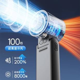 户外制冷冰敷高速手脖持小风扇挂涡轮叠数u折s显b便携小风 14新款