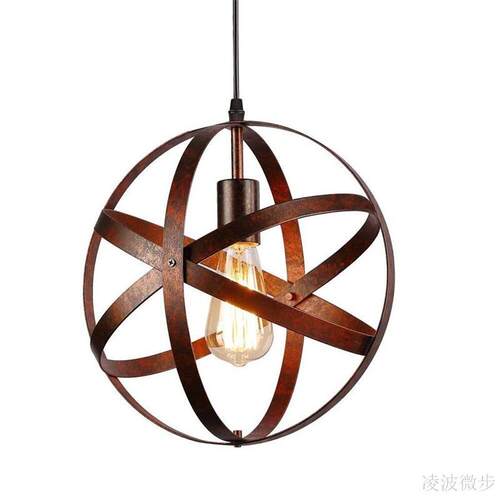 亚古马逊仿创意黑色圆形地球风吊餐xingyu10灯复古美式工业吧台餐