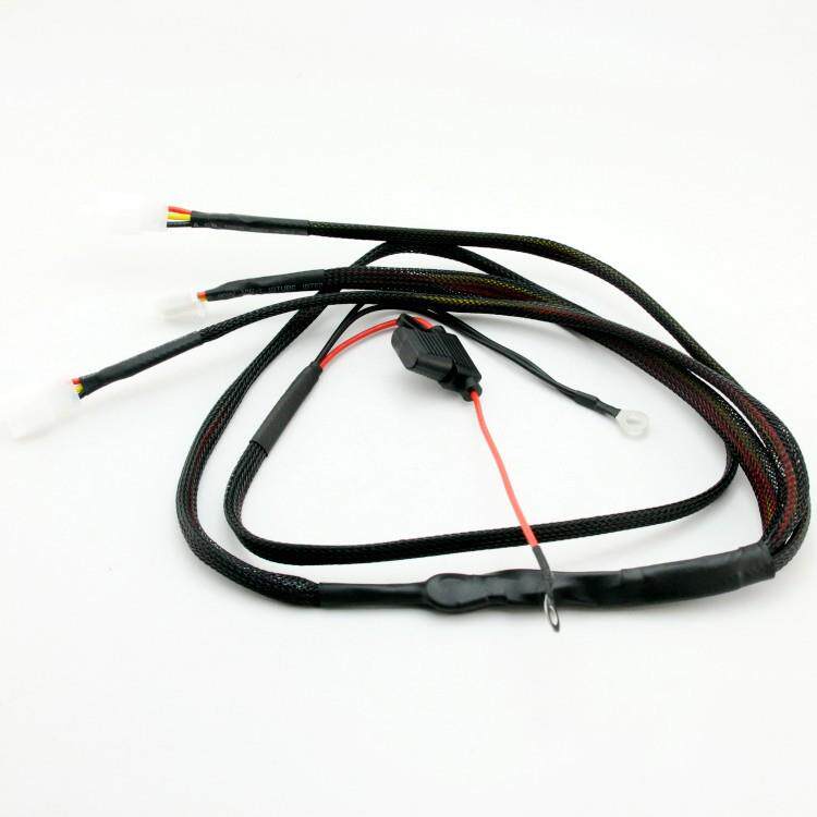 SGGD摩托车LED射灯改开关一拖二灯线组电汽车装继器灯大远近光线