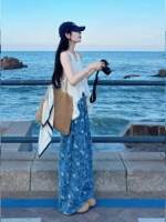 小个子夏上新度假风套装女不规则气质背心搭宽松碎花休闲裤两件套 thumbnail 3