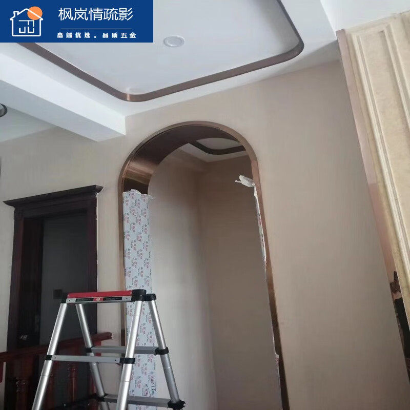 钛金条钛金条背景墙钛金条吊顶不锈钢半圆弧门框定制钛金弧形过道
