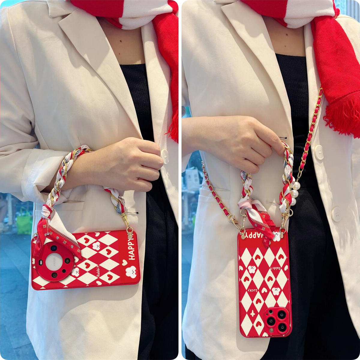 女款全包硅胶软壳时尚斜挎防摔