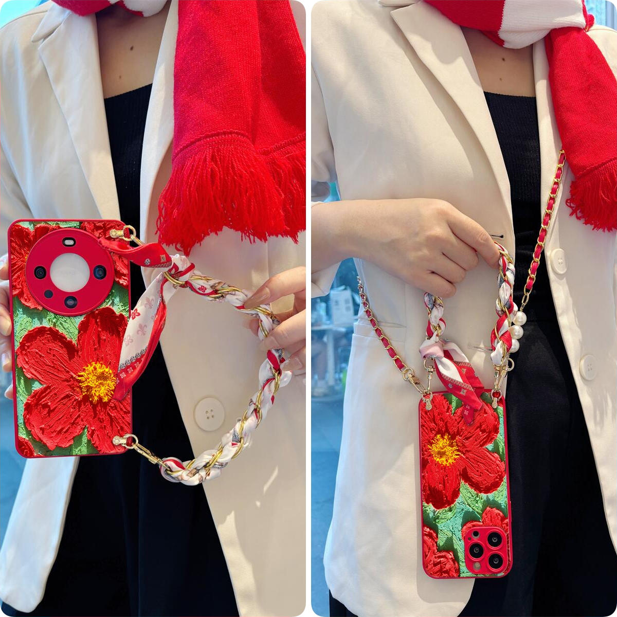 女款全包硅胶软壳时尚斜挎防摔