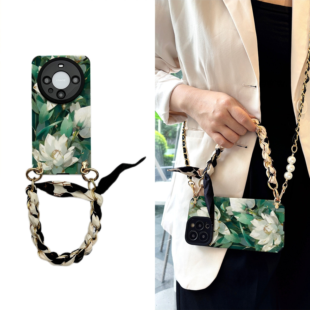 女款全包硅胶软壳时尚斜挎防摔