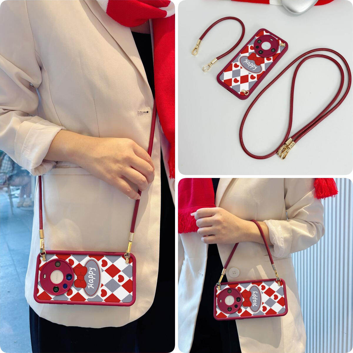 女款全包硅胶软壳时尚斜挎防摔