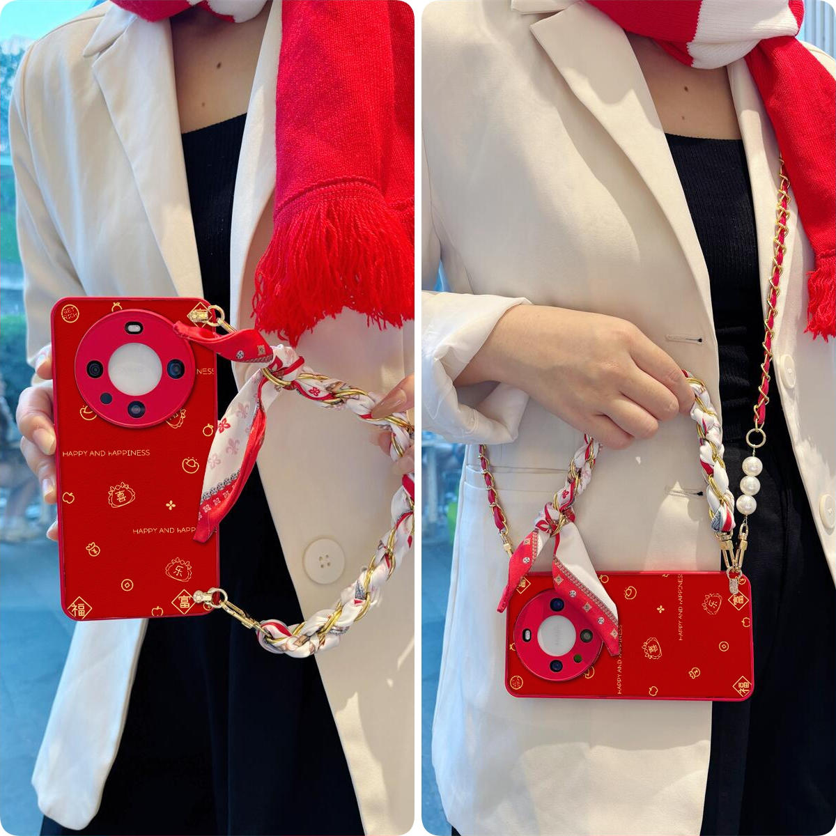 女款全包硅胶软壳时尚斜挎防摔