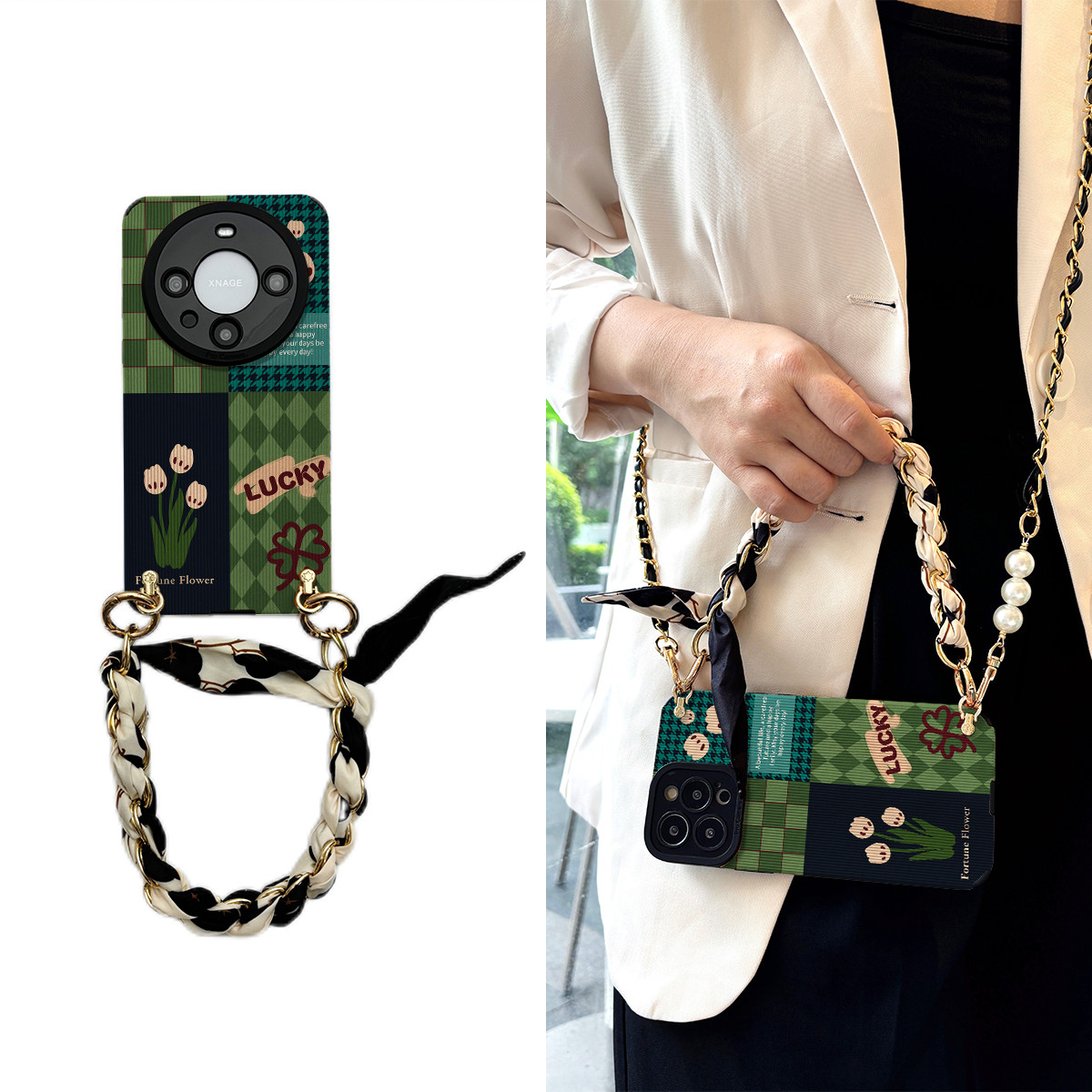 女款全包硅胶软壳时尚斜挎防摔