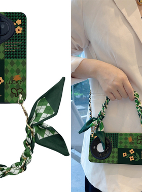 oppo斜挎reno12pro手机壳+格子花f丝巾find适r用k硅x胶11软0壳9全8包7防6摔5标4准3梦2境1女g/plus/s新e款z