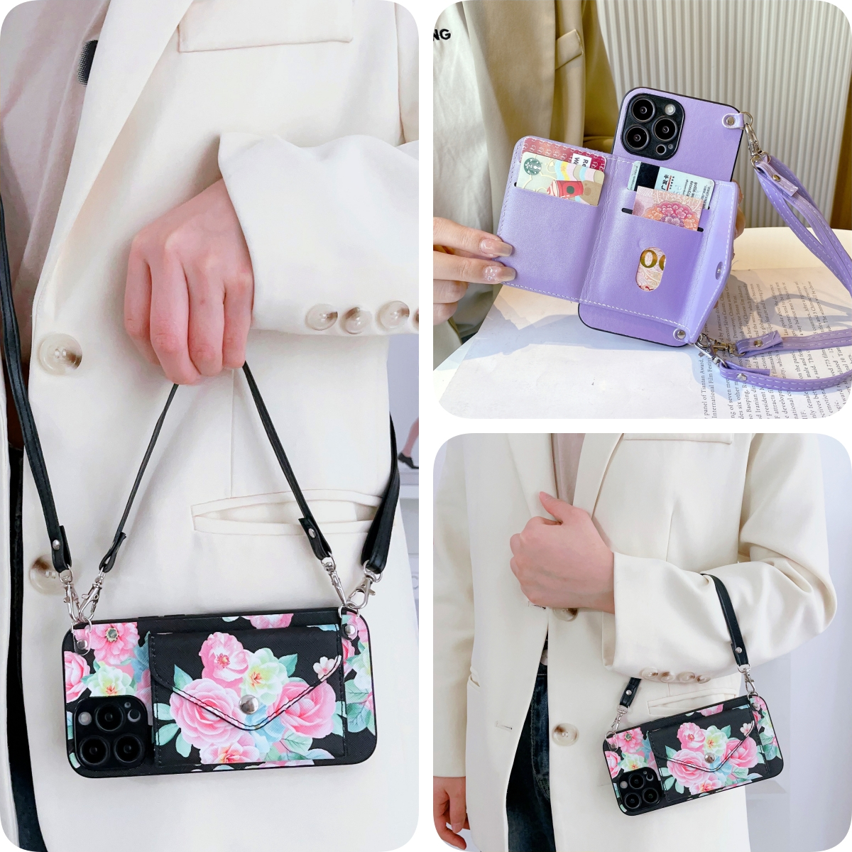 女款全包硅胶软壳时尚斜挎防摔