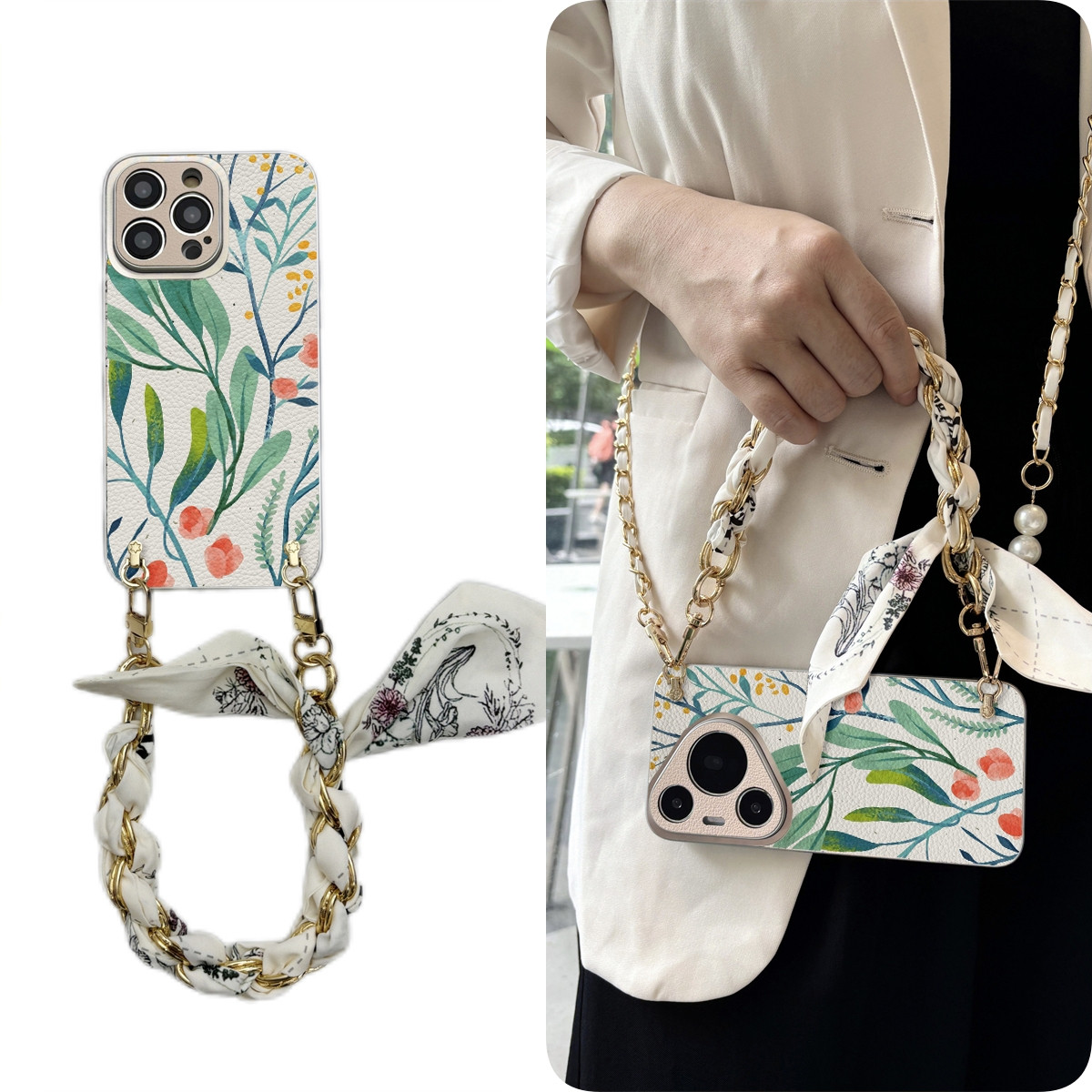 女款全包硅胶软壳时尚斜挎防摔