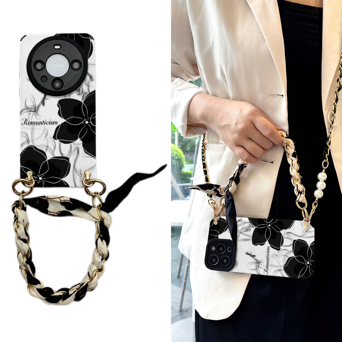 女款全包硅胶软壳时尚斜挎防摔