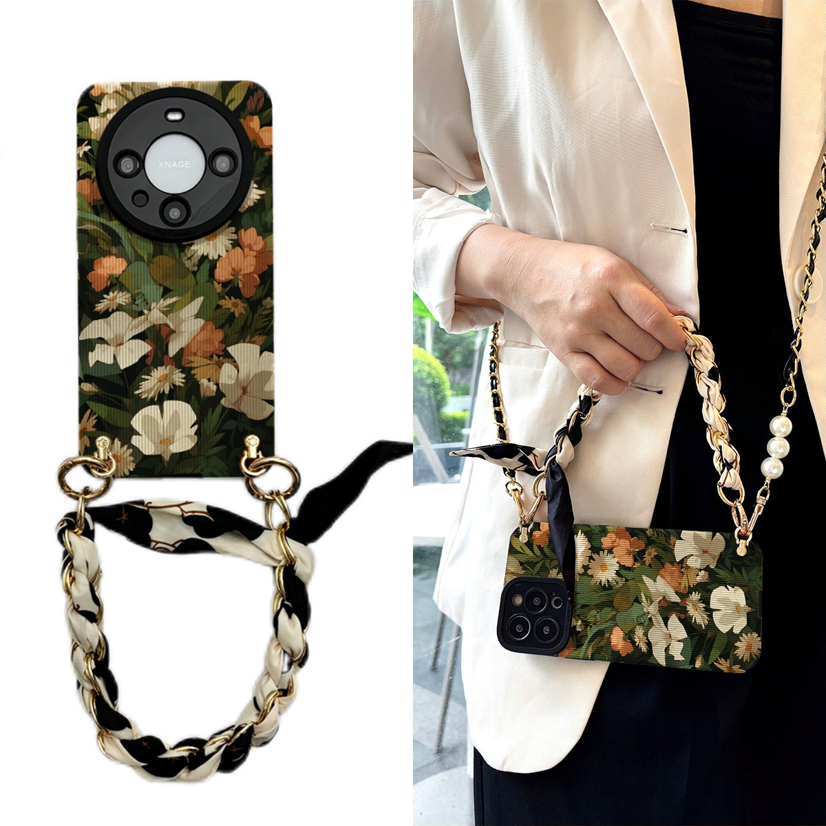 女款全包硅胶软壳时尚斜挎防摔