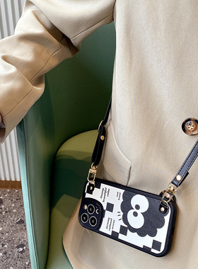 reno12pro煤球斜挎手机壳11适用oppo简约6个s性e小众5黑色g创k意10超a火9保7护5套3可8爱a92挂绳a55夏a9季a72