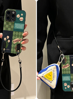 vivo适用X300手机200壳mini斜plus挎s19格子花100pro硅iqoo12胶ultra全8包7防6摔5/neo/3/4女g/z/0/t/9/2/1/y