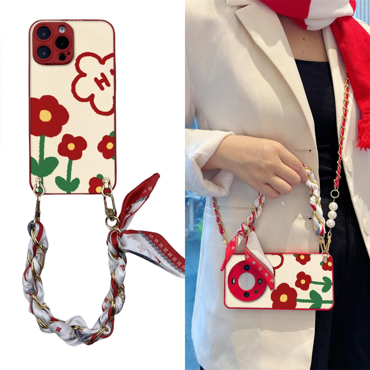 女款全包硅胶软壳时尚斜挎防摔