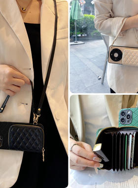 reno14pro风琴壳13零钱包手机壳g适用oppo斜+挎s卡e包k皮f质z挂ace绳r全plus包9防8摔7新6款5时4尚3标2准1/0