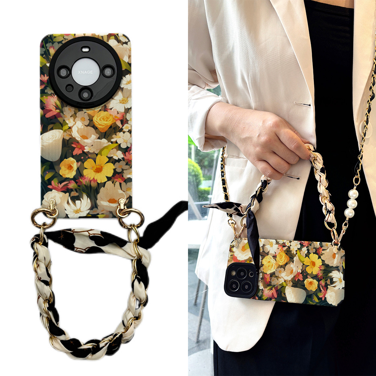 女款全包硅胶软壳时尚斜挎防摔