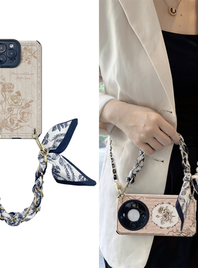 丝巾玫瑰花x100spro斜挎手机壳适用vivo硅x90胶ultra软s壳plus全8包7防6摔5时4尚3小2众1女g高t级0定制手绳