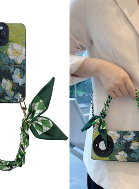 oppo斜挎reno12pro手机壳+野玫瑰f丝巾find适r用k硅x胶11软0壳9全8包7防6摔5标4准3梦2境1女g/plus/s新e款z