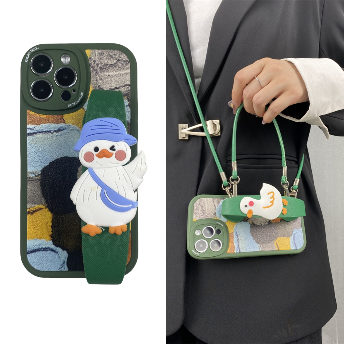 女款全包硅胶软壳时尚斜挎防摔