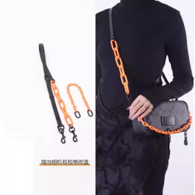 适用coach蔻驰Wyatt相机包改造斜挎可调节肩带 小方包装饰包链条