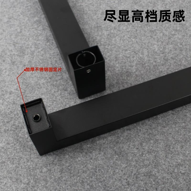 38正面方管厚不锈钢玻璃门大拉手办公室磨砂黑无框门推拉大门把手