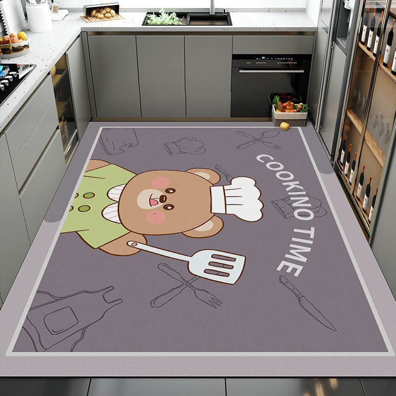 硅藻泥厨房地垫防油防滑可擦免洗整铺耐脏专用地毯家用防水吸水垫