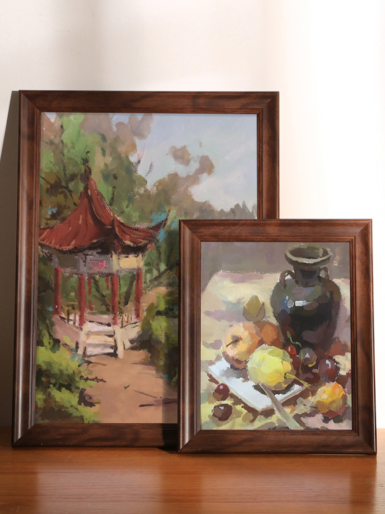 美式相框摆台画框挂墙十字绣裱框油画相架a4拼图钻石画大尺寸12寸