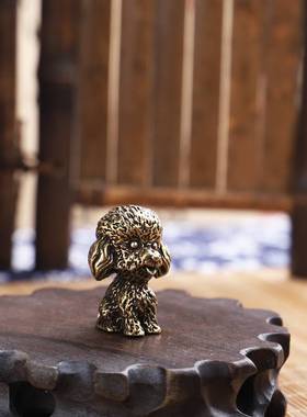 复古实心铜泰迪狗茶宠茶玩铜虫日式手作镇纸文镇摆件厂价直销