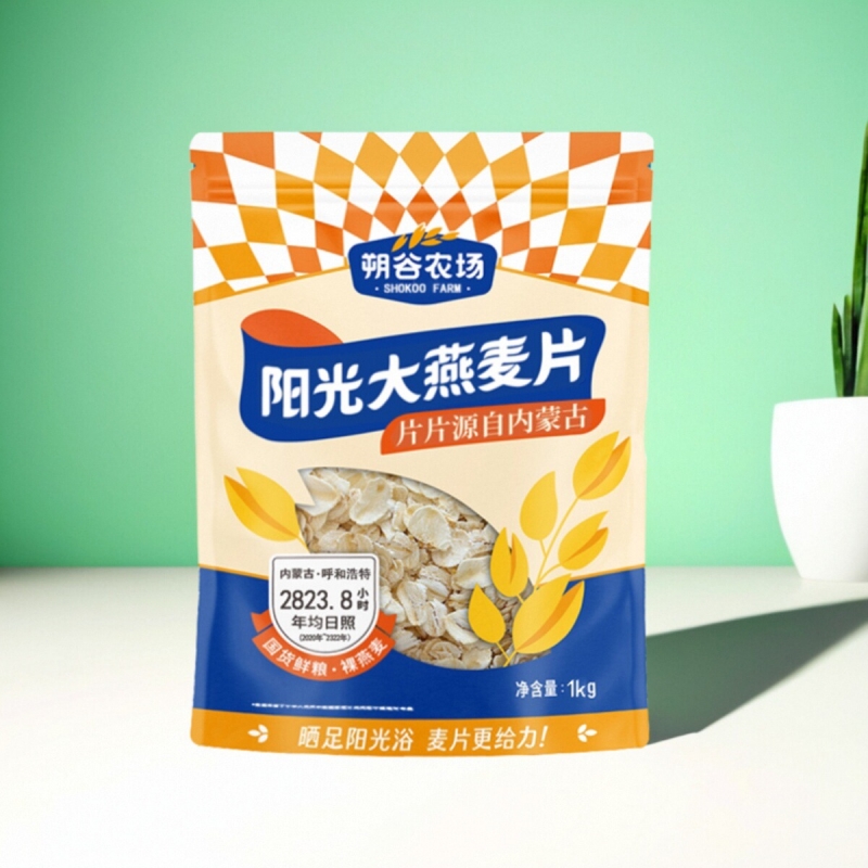 朔谷农场隔夜免煮全麦裸燕麦片