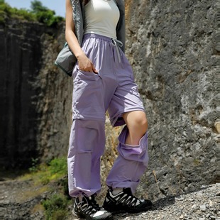 可拆卸工装 户外冲锋裤 裤 防泼水登山裤 女 男机能轻薄透气休闲裤 夏季